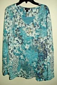 Ladies  Layered-Look Top  Size Large Blue New - Picture 1 of 2