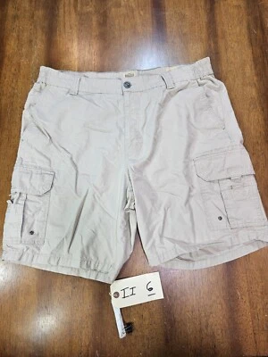 Red Head Cargo Shorts Mens 40 Khaki Hiking Cotton Brown Elastic Waist Flat Front - Image 1 of 4