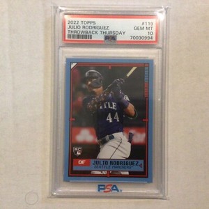 2022 Topps Throwback Thursday Julio Rodriguez Rookie RC #119 PSA 10 GEM MINT HOT
