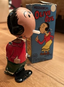Linemar Mechanical Olive Oyl Tin Wind Up Toy with Box - Picture 1 of 13