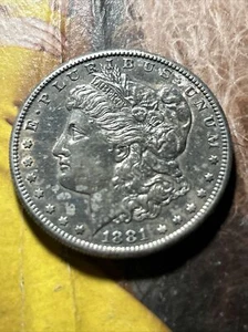 ZIRKULIERT 1881 MORGAN SILBER DOLLAR 90% $1 MÜNZE USA - Bild 1 von 2