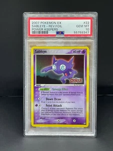 Pokemon Ex Power Keepers Sableye Reverse Holo PSA 10 GEM MT #22 - Graded Card - Foto 1 di 2