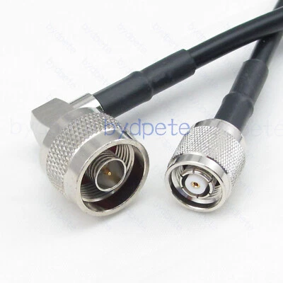 N male 90 degree right angle to RP-TNC RG58 Coaxial cable Coax Kable 50ohm Lot - Image 1 of 4