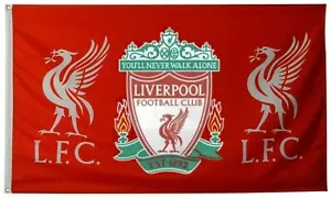 Bandiera Liverpool FC You'll Never Walk Alone 3x5FT bandiera rossa spedizioniere USA - Foto 1 di 6