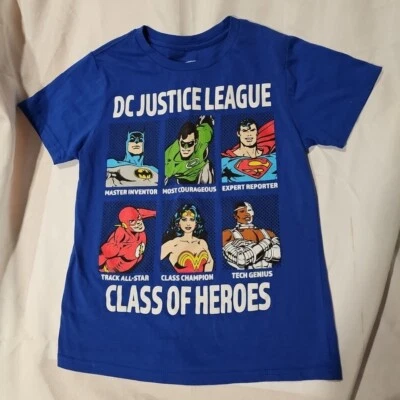 Camiseta DC Liga de la Justicia Manga Corta Superhéroes Logo’s Algodón Niños Talla M Foto 1 de 4