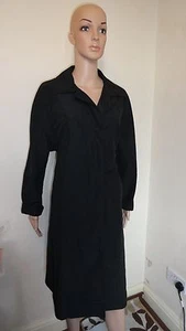  AUTOGRAPH UK 12  WOMEN RAIN TRENCH COAT MARKS SPENCER JACKET AUTUMN BLACK  BNWT - Picture 1 of 6