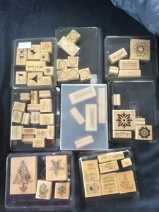 STAMPIN' UP! BUNDLE: 8 X STAMP SETS on wooden blocks - Picture 1 of 6