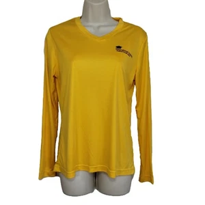 Team 365 Women's Yellow Long Sleeve V-Neck Blouse Casual Support Small Top - Picture 1 of 11