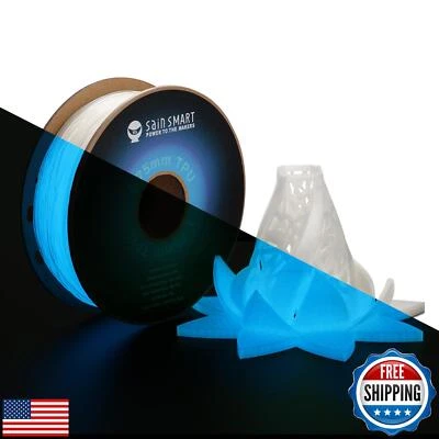 SainSmart - 540GBL Flexible TPU 3D Printing Filament, Glow in The Dark, Lumin - Image 1 of 4