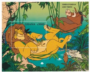 DISNEY Ghana Yvert SS 302 The Lion King Simba Pumbaa Timon - Picture 1 of 1