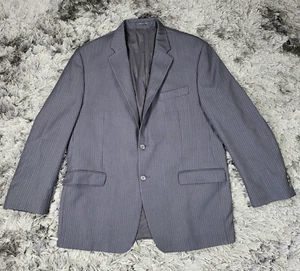 Lauren Ralph Lauren Blazer Jacket Mens 46R Blue Pinstripe Wool Single Breasted - Picture 1 of 24
