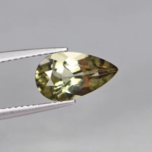 2.20 Cts VVS Pear Unheated Greenish Yellow Natural Tourmaline, Mozambique - Picture 1 of 5