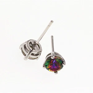 18K Rose Gold Filled / 925 Silve Fashion Jewelry Four claws Crystal Stud Earring - Picture 1 of 8