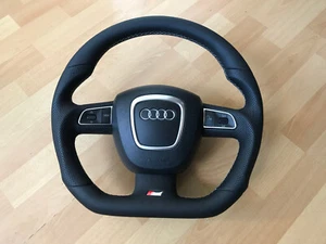 Sport Tuning S-Line Lenkrad Lederlenkrad Audi A3 A4 A5 A6 8K0 4F0 ohne Tausch - Picture 1 of 16