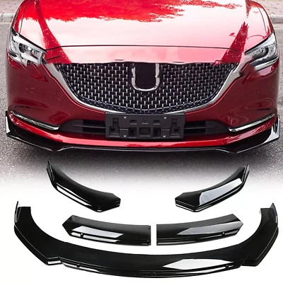 For 2019-2021 Mazda 6 Front Bumper Lip Splitter Spoiler Body Kit Glossy black - Изображение 1 из 4