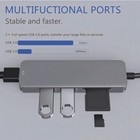 5in1 MultiPort USB Type-C Hub Data Sync Adapter Suport HDMI Sd/TF Card Reader