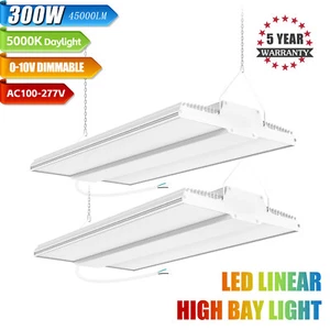 2PACK 1.8FT 300W 45000LM LED Linear High Bay Light for Shop Garage Warehouse GYM - Picture 1 of 9