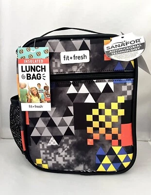 Brand New FIT + FRESH Insulated Lunch Bag Geometric Design - Image 1 of 4