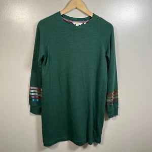 Boden Mabel Sweatshirt Dress Size 6 Green Metallic Stripes Preppy Comfy Casual - Picture 1 of 10
