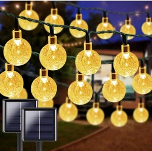 2-Pack 64FT 100 LED Crystal Globe Solar Christmas Lights Outdoor Waterproof, ... - Picture 1 of 6