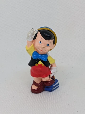 Vintage Disney PVC Pinocchio Figure Cake Topper Colorful 1990s Movie Character Cover