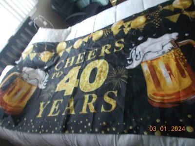 Huge Banner 42" x 72" Cheers to 40 Years for Service or Wedding Anniversary - Image 1 of 2