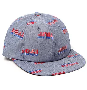 *SELTEN* HUF 1984 6 PANEL VERSTELLBARE MÜTZE INDIGOBLAU ROT USA HTPS942 VEREINIGTE STAATEN - Bild 1 von 4