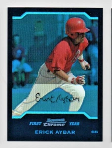 2004 Bowman Chrome 1st Year Card Blue Refractor /290 Erick Aybar Angels A-1438 - Picture 1 of 2