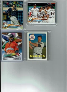 2018 Topps Miami Marlins Series 1 & 2 Team Set (22) Base Cards Plus More - Imagen 1 de 1
