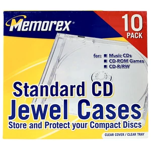 Memorex Standard CD Klar Cover Fach Aufbewahrung Schutz Jewel Cases - 10er Pack - Bild 1 von 4