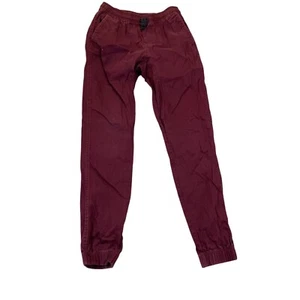 Faded Glory Women's Jogger Pants Small (28-30) Burgundy Pull On Tapered Casual - Picture 1 of 9