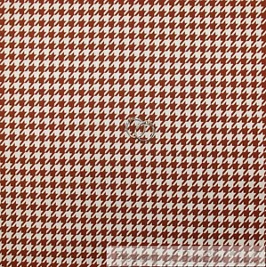 BonEful Fabric FQ Cotton Quilt Brown White Houndstooth Check Gingham Calico Mask - Picture 1 of 12