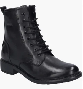 Stivali da combattimento Josef Seibel Selena 06 stivaletti stringati neri nuovi taglia EU 39 US 8-8,5 - Foto 1 di 12