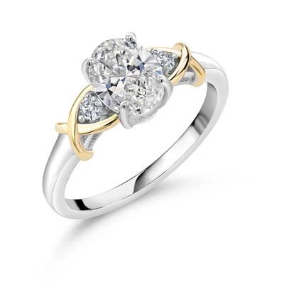 1.5 Ct  E-F VS1-VS2 10K Gold and 925 Silver IGI Certified Lab Grown Diamond Ring - Image 1 of 4