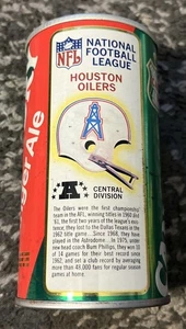 CANADA DRY GINGER ALE HOUSTON OILERS STRAIGHT STEEL HELMET CAN - Picture 1 of 6