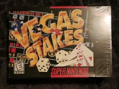 Vegas Stakes- SNES Complete CIB BRAND NEW SEALED H Seam w/ Hang Tab - Image 1 of 4