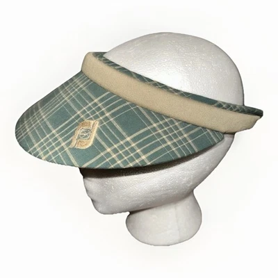 Gorra visera vintage FootJoy Texace para mujer talla única verde a cuadros hecha en EE. UU. Foto 1 de 4