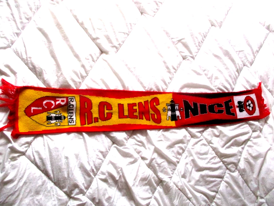 echarpe scarf ancienne RC LENS OGC NICE LIGUE 1 Championnat france ( modele 1 ) - Photo 1/1