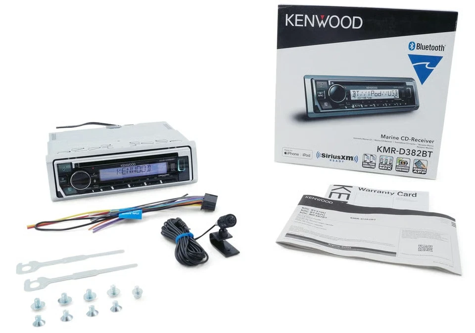 NEW Kenwood KMR-D382BT 1-DIN Marine CD/AM/FM/USB Receiver w/ Bluetooth - Image 1 of 1
