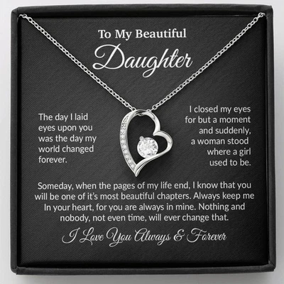 To My Daughter Necklace, Daughter Mother Necklace, Daughter Gift From Mom - Image 1 of 4
