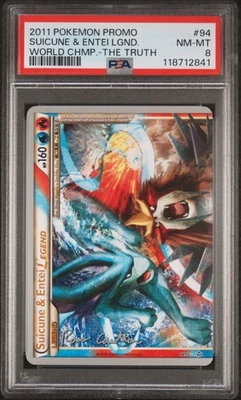 2011 POKEMON WORLD CHAMPIONSHIPS PROMO THE TRUTH SUICUNE & ENTEI LEGEND PSA 8 - Image 1 of 2