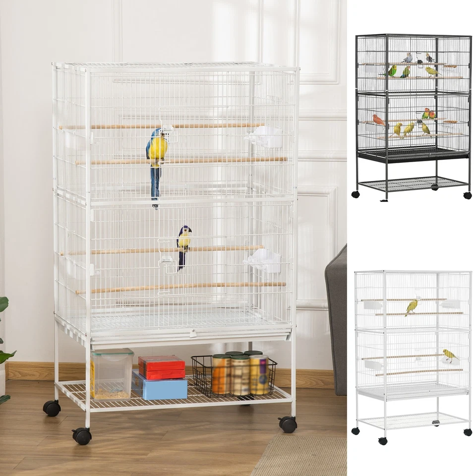 Jaula grande para pájaros PawHut jaula para periquitos pinzón canario loro con soporte Foto 1 de 1