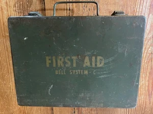 Vintage Antique Bell System First Aid Kit Telephone Metal Box - Picture 1 of 11