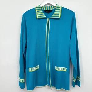 Ming Wang Jacket Cardigan Size XL Stretch Knit Artsy Statement Eclectic Modcore - Picture 1 of 13