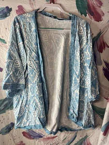 Anthropologie Tolani Collection Ikat Batik Kimono Draped Jacket Top Size 3XL - Picture 1 of 7