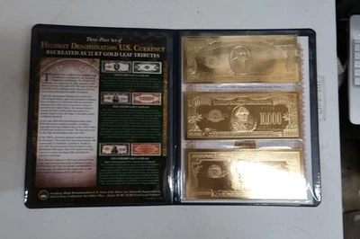 Currency Tribute Collection Notes Fine 22K Gold Leaf Plated Copy Banknotes - Image 1 of 4