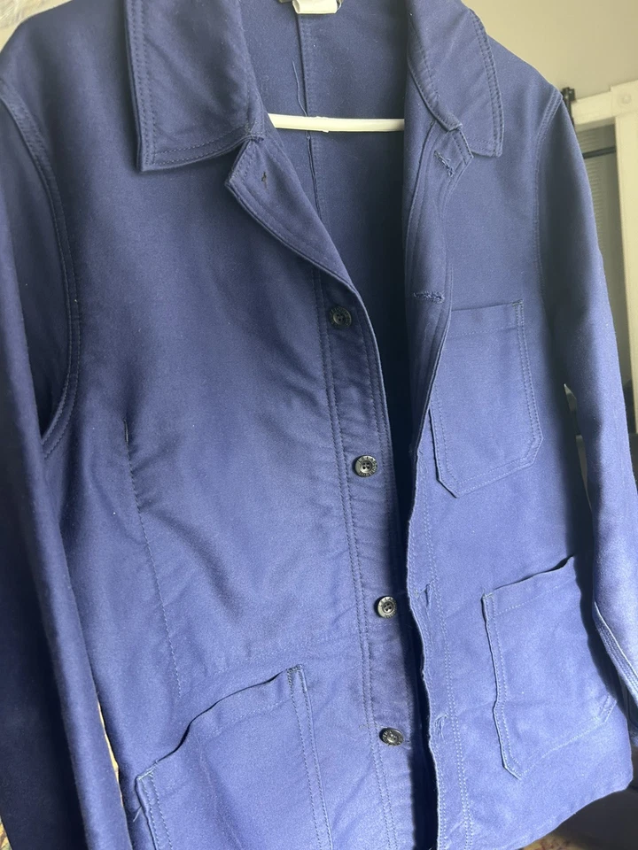 Le Laboureur size 2 France blue denim button front jacket size (medium in US) - Image 1 of 4