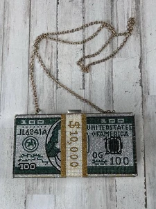Women's Bling Dollar Money clutch Purse Handbag Wallet Card Holder Evening Party - Picture 1 of 21