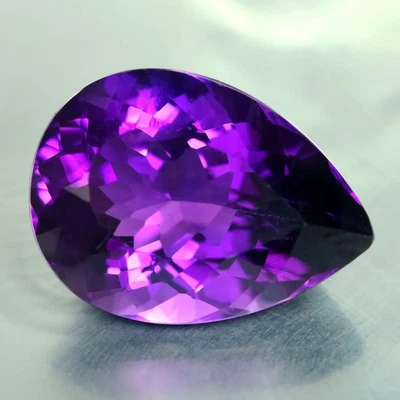 11.03 ct Pear (17.85 x 13.03 mm) Brazil Natural Purple Amethyst Loose Gemstone - Image 1 of 2