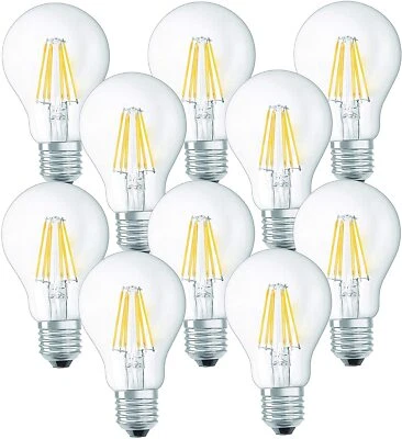 10er Set 8 Watt LED Leuchtmittel Glühbirne E27 Filament 3000K E27001-10 Trango - Bild 1 von 4